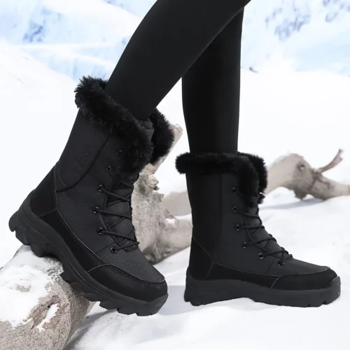 Bottes de neige femme imperméables – doublure chaude et semelle antidérapante