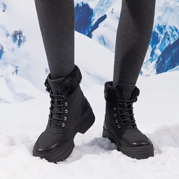 Bottes d’hiver femme fourrées – semelle TPR épaisse antidérapante chaude