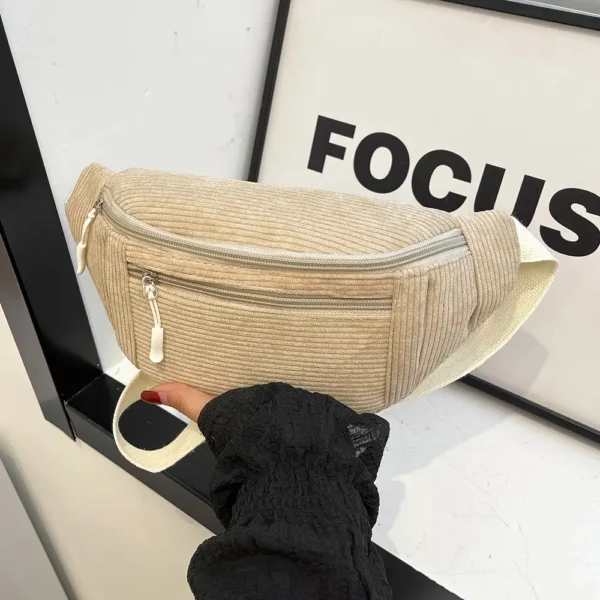 Sac banane femme en velours côtelé – design unisexe léger et résistant
