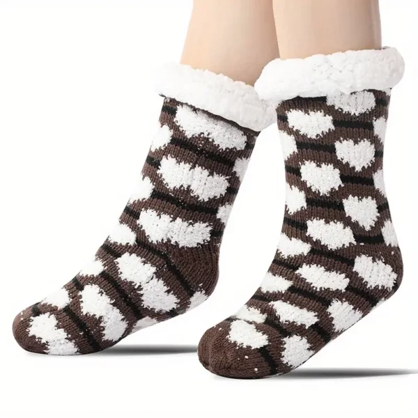 Chaussons chaussettes antidérapants femme hiver – douillets et thermiques anti-froid