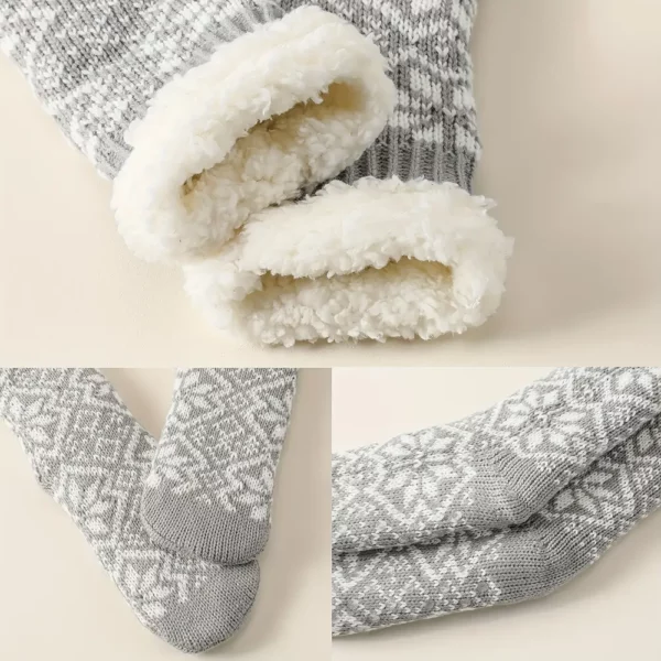 Chaussons chaussettes polaires femme antidérapants hiver – confort intérieur cosy