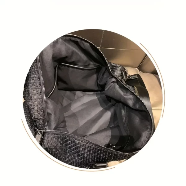 Sac week-end femme Oxford avec bandoulière réglable – style décontracté noir