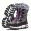 Bottes d'hiver femme imperméables et chaudes doublure fourrure semelle antidérapante
