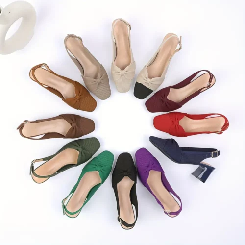 Sandales à talon compensé femme avec nœud – chaussure mariage confortable