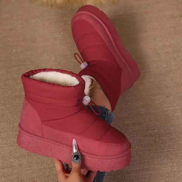 Bottes de ski femme chaudes à semelle antidérapante avec boucles ajustables