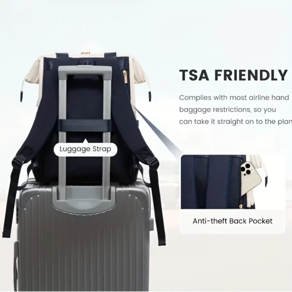 Sac à dos femme antivol pour ordinateur – design élégant avec bretelles réglables