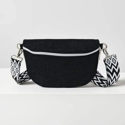 Sac banane femme en velours côtelé – style minimaliste et chic