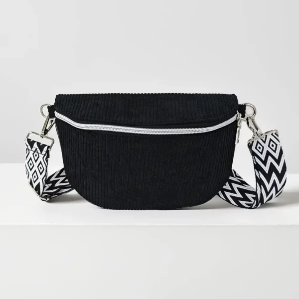 Sac banane femme en velours côtelé – style minimaliste et chic