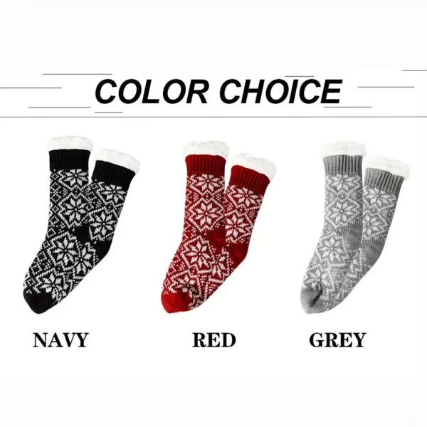 Chaussons chaussettes polaires femme antidérapants hiver – confort intérieur cosy