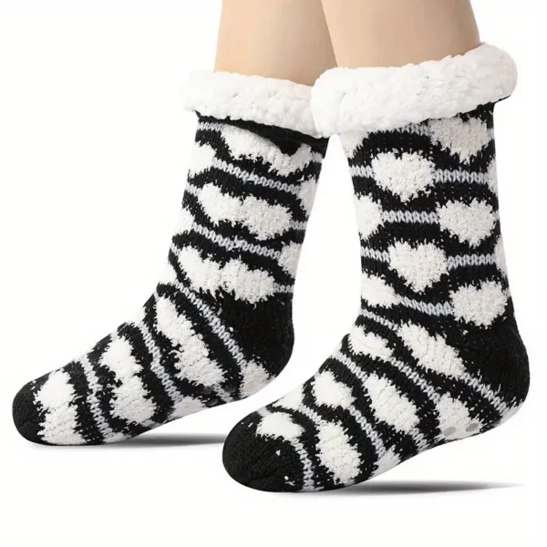 Chaussons chaussettes antidérapants femme hiver – douillets et thermiques anti-froid