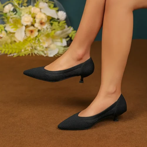 Escarpins femme à petit talon – bout pointu élégant et confortable mariage/bureau