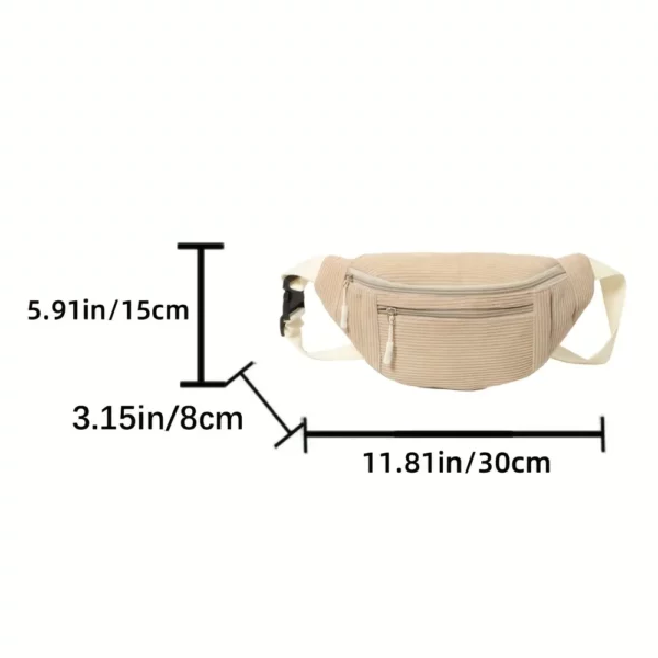 Sac banane femme en velours côtelé – design unisexe léger et résistant