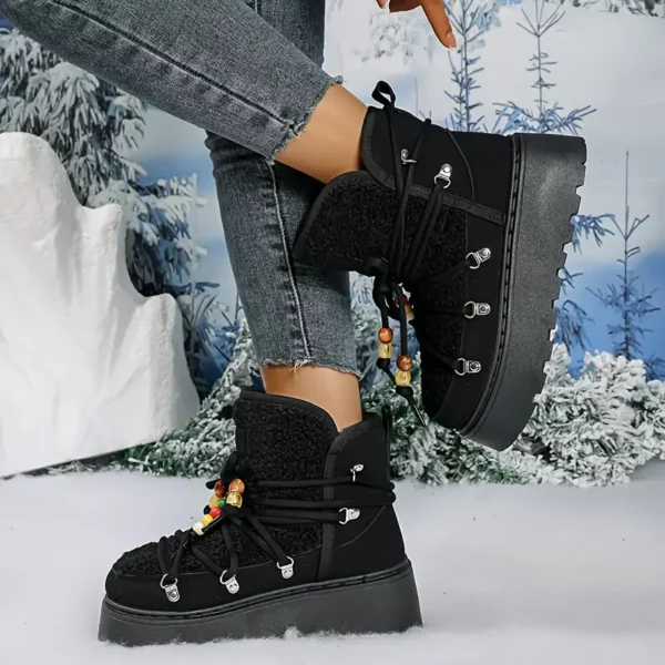 Bottes d’hiver femme fourrées – chaudes, antidérapantes et faciles à enfiler