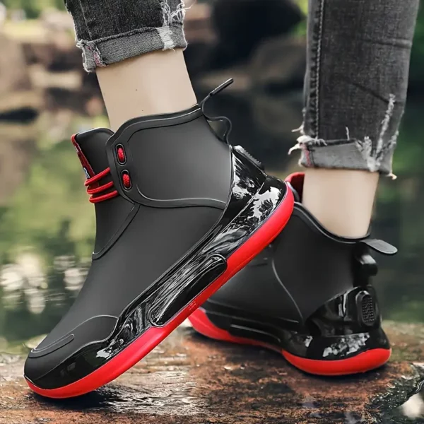 Bottines de pluie femme en PVC antidérapantes – Semelle épaisse et style chic