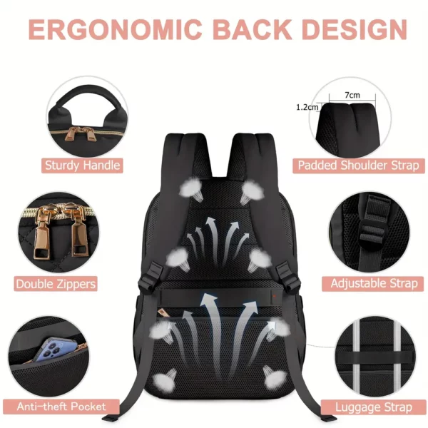 Sac à dos femme pour ordinateur – design élégant et compartiment rembourré