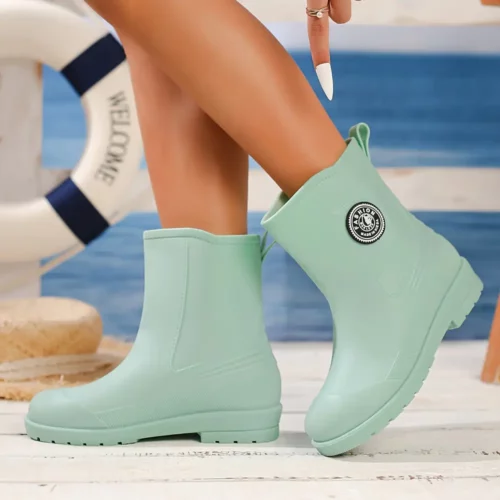 Bottes de pluie femme en caoutchouc mi-mollet – style chic et imperméable