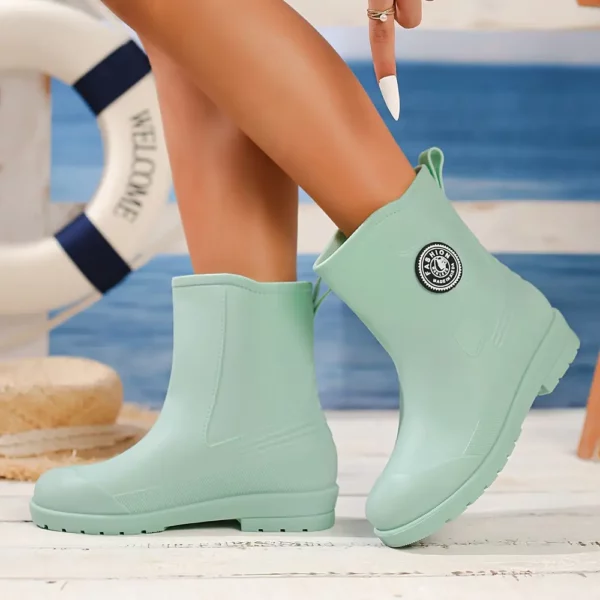 Bottes de pluie femme en caoutchouc mi-mollet – style chic et imperméable