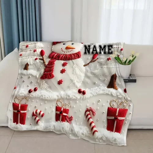 Plaid de Noël en flanelle polaire douce – couverture chaude lavable canapé lit