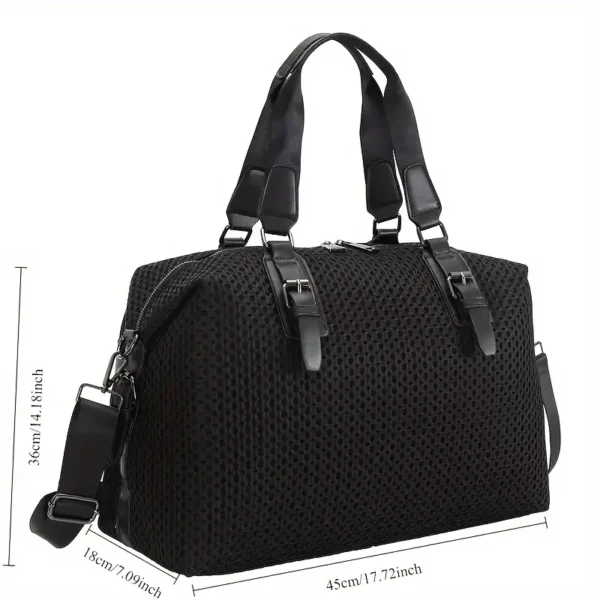 Sac week-end femme Oxford avec bandoulière réglable – style décontracté noir