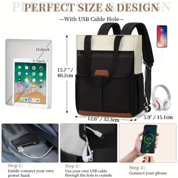 Sac à dos ordinateur femme convertible élégant – compartiment rembourré sécurisé