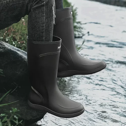 Bottes de pluie femme imperméables en caoutchouc avec semelle antidérapante