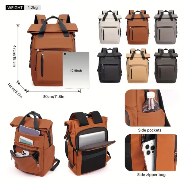 Sac à dos urbain léger unisexe – design épuré compatible ordinateur portable