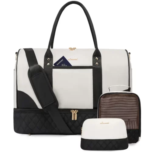 Sac week-end femme 3 pièces – ensemble de voyage élégant et multifonctionnel