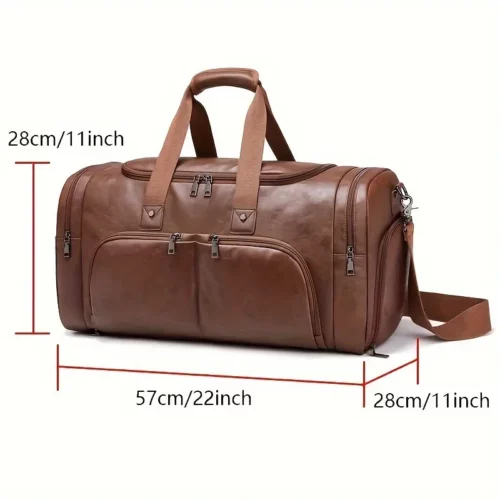 Sac de voyage femme style vintage en similicuir – grande capacité élégante