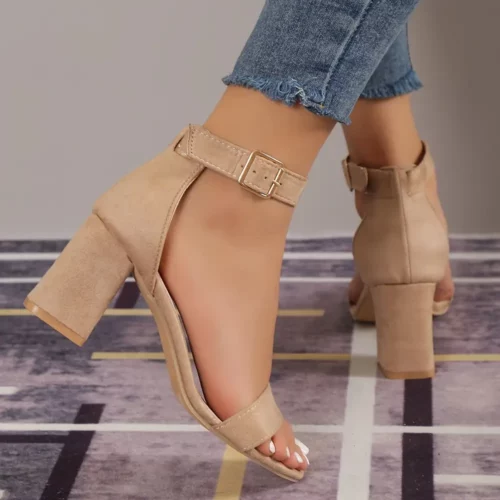 Sandales mariage femme à talon bloc confortable – bride boucle élégante
