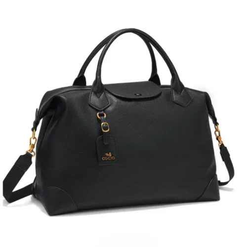 Sac de voyage femme élégant – bandoulière amovible et boucles dorées