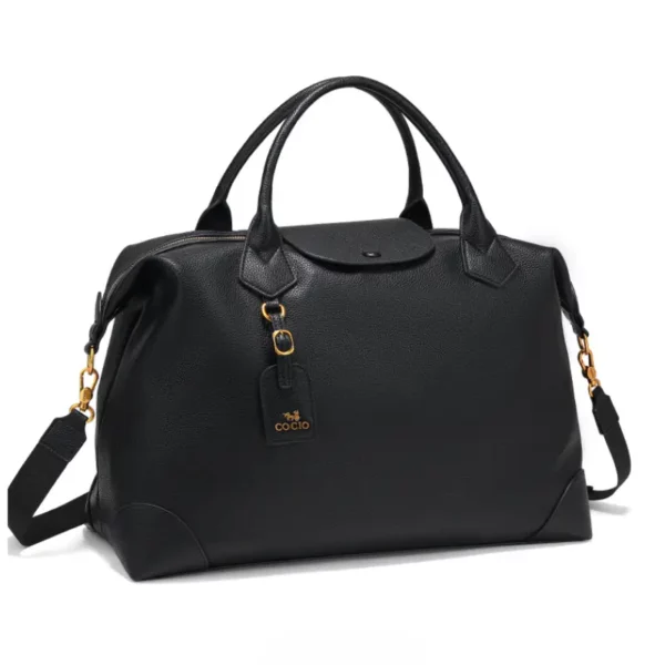 Sac de voyage femme élégant – bandoulière amovible et boucles dorées