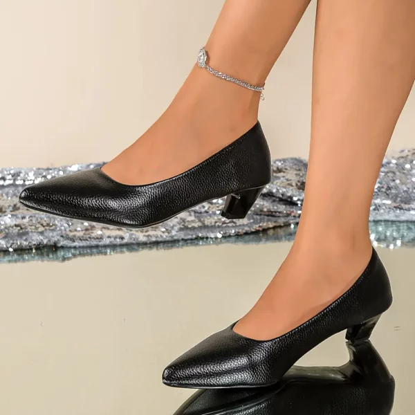 Chaussures mariage femme bout pointu – escarpins Mary Jane à petit talon confortable