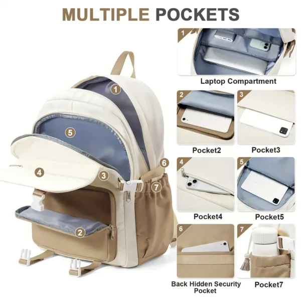 Sac à dos nylon léger femme – design élégant, multi-compartiments, usage quotidien