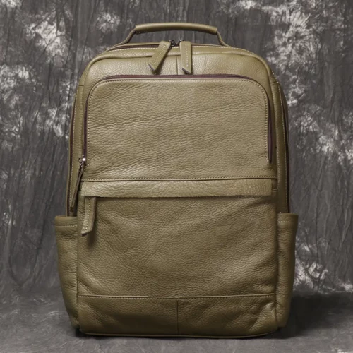 Sac à dos femme cuir véritable style vintage – compartiment ordinateur intégré