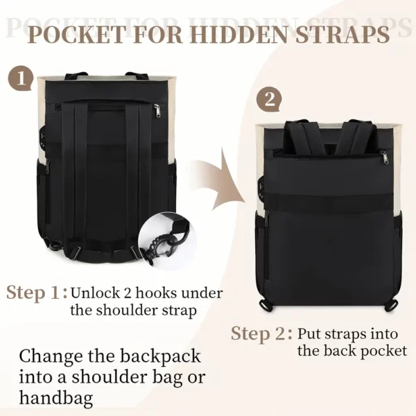 Sac à dos ordinateur femme convertible élégant – compartiment rembourré sécurisé