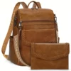 Sac à dos ordinateur femme convertible élégant – compartiment PC et multi-poches