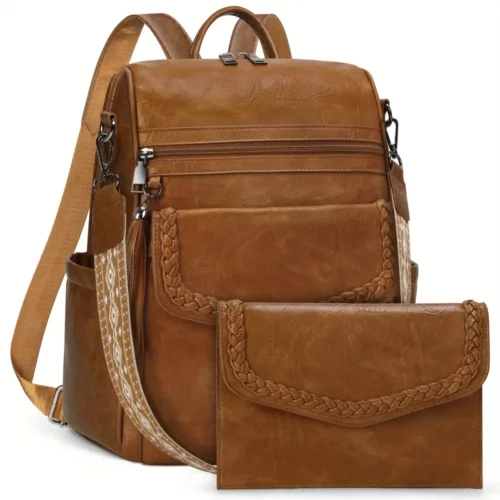 Sac à dos ordinateur femme convertible élégant – compartiment PC et multi-poches