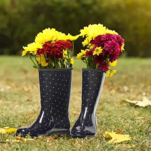 Bottes de pluie femme mi-mollet en caoutchouc avec imprimé mignon élégant