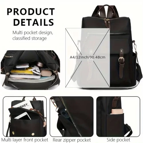Sac à dos antivol convertible en nylon imperméable – léger et urbain mixte