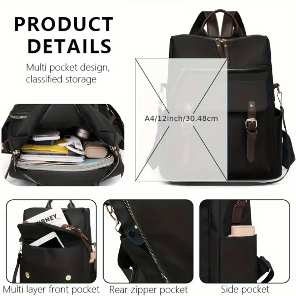 Sac à dos antivol convertible en nylon imperméable – léger et urbain mixte