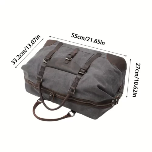 Sac week-end femme en toile style rétro – bandoulière pratique et compartiments multiples