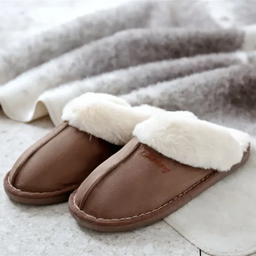 Chaussons femme en fausse fourrure douce – intérieur/extérieur antidérapants