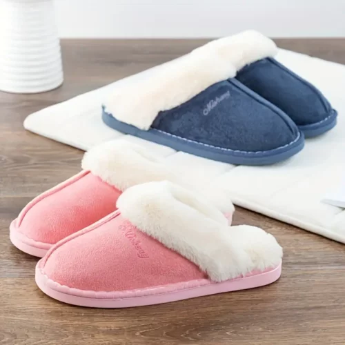 Chaussons femme en fausse fourrure douce – intérieur/extérieur antidérapants