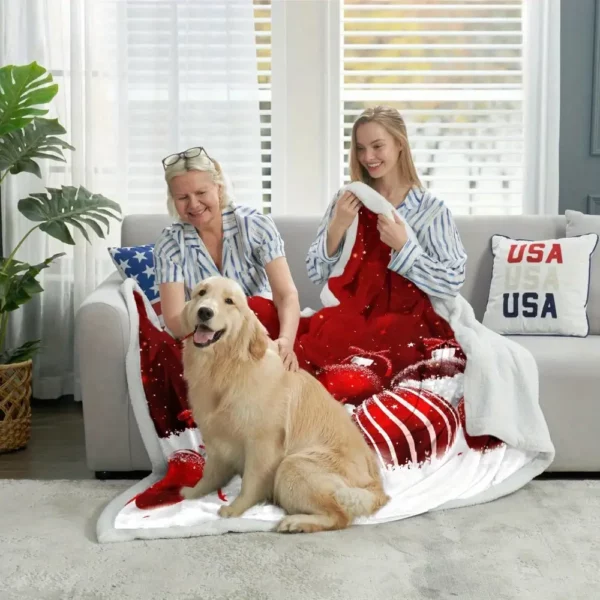 Plaid de Noël doux et confortable – couverture polaire à motif festif chaleureux