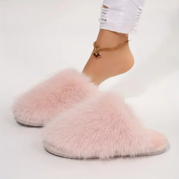 Chaussons femme fourrés en peluche douce – confort chaud pour l'hiver