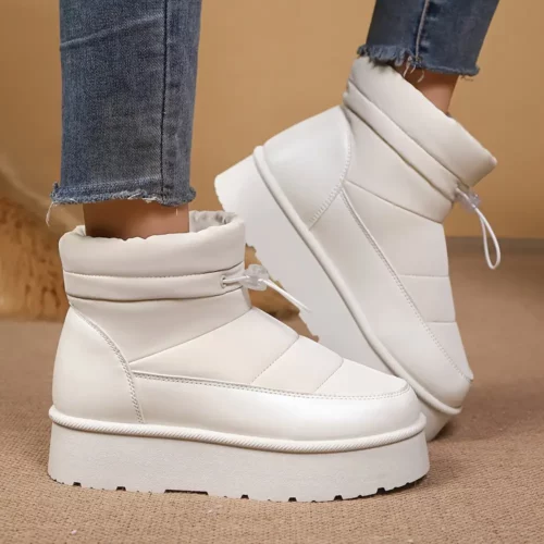Bottes de ski femme chaudes à semelle antidérapante avec boucles ajustables