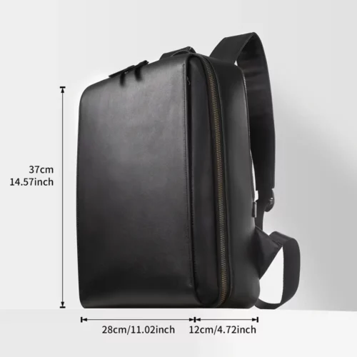 Sac à dos femme en cuir véritable noir – Élégant et compatible ordinateur portable