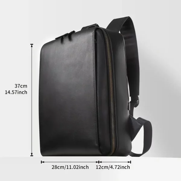 Sac à dos femme en cuir véritable noir – Élégant et compatible ordinateur portable