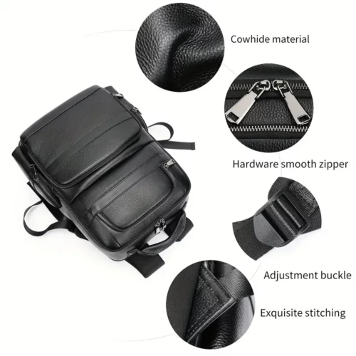 Sac à dos femme cuir véritable – élégant et fonctionnel pour ordinateur portable