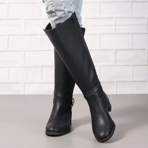 Bottes cavalières femme en cuir – style mi-mollet élégant et tendance
